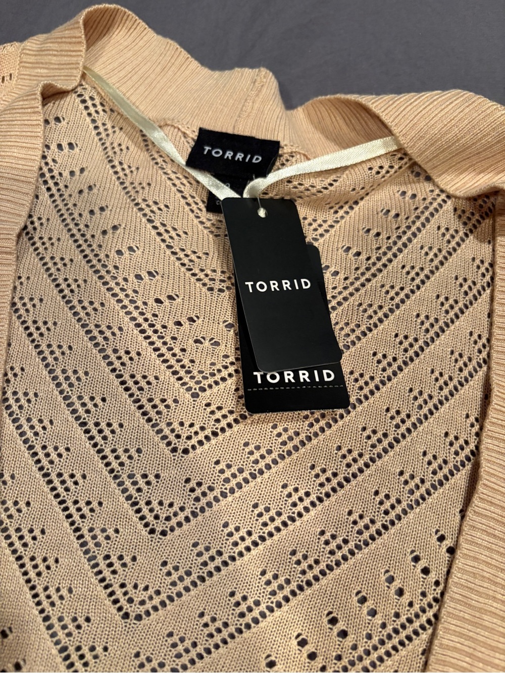 Torrid Open-Front Pointelle Knit Cardigan - Picture 3 of 6